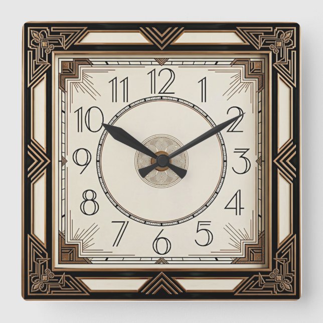 Horloge Carrée Art déco (Recto)