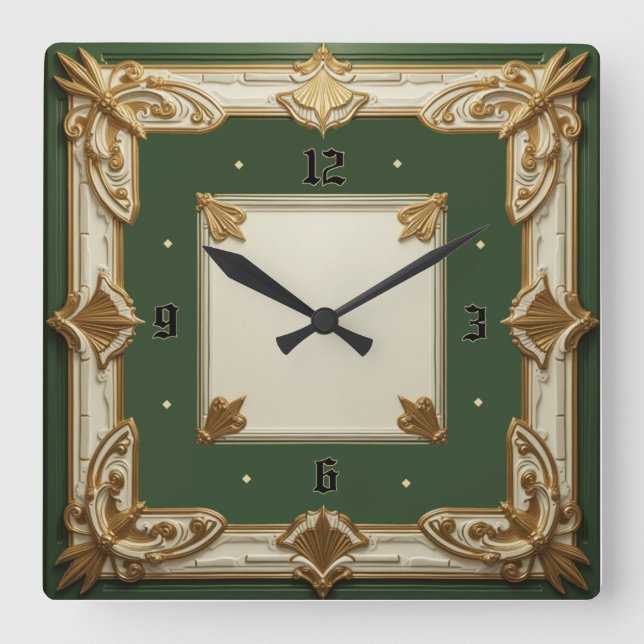 Horloge Carrée Art Deco (Recto)