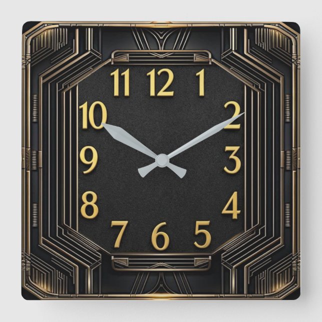 Horloge Carrée Art Déco (Recto)