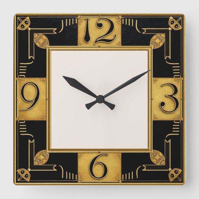 Horloge Carrée Art Déco (Recto)