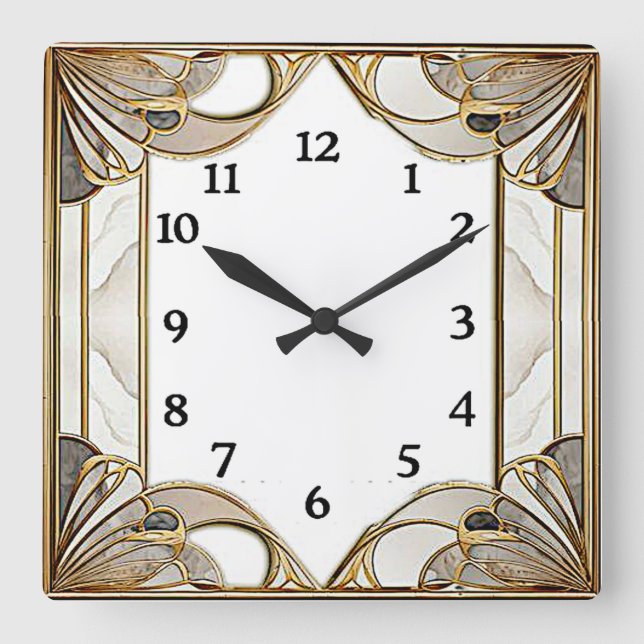 Horloge Carrée Art Déco (Recto)