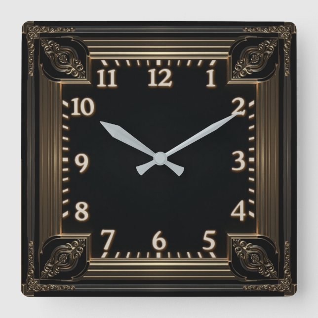 Horloge Carrée Art Déco (Recto)