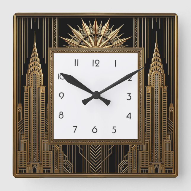 Horloge Carrée Art Déco (Recto)