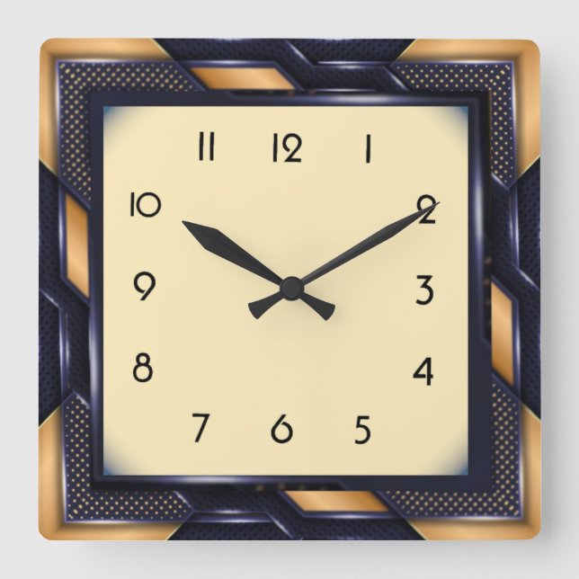 Horloge Carrée Art Déco (Recto)