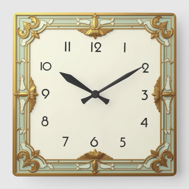 Horloge Carrée Art Déco (Recto)