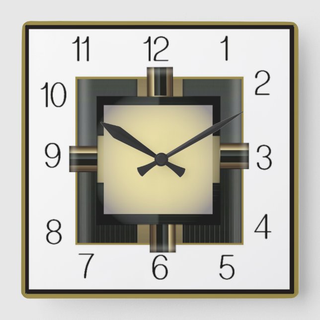 Horloge Carrée Art Déco (Recto)