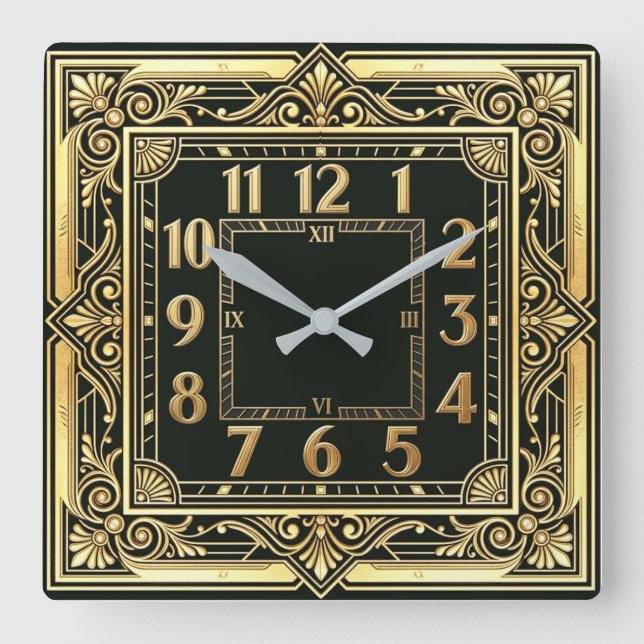 Horloge Carrée Art Déco (Recto)