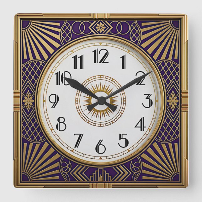Horloge Carrée Art Déco (Recto)