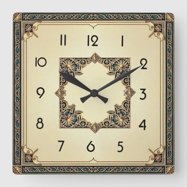 Horloge Carrée Art Déco (Recto)