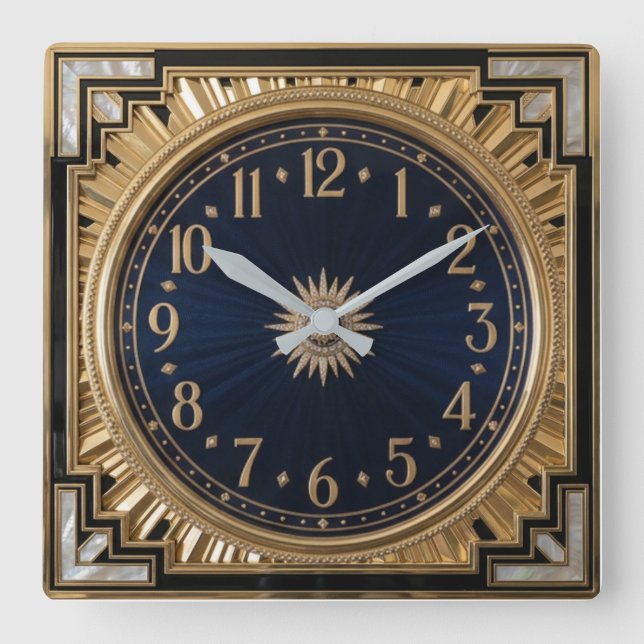 Horloge Carrée Art Déco (Recto)