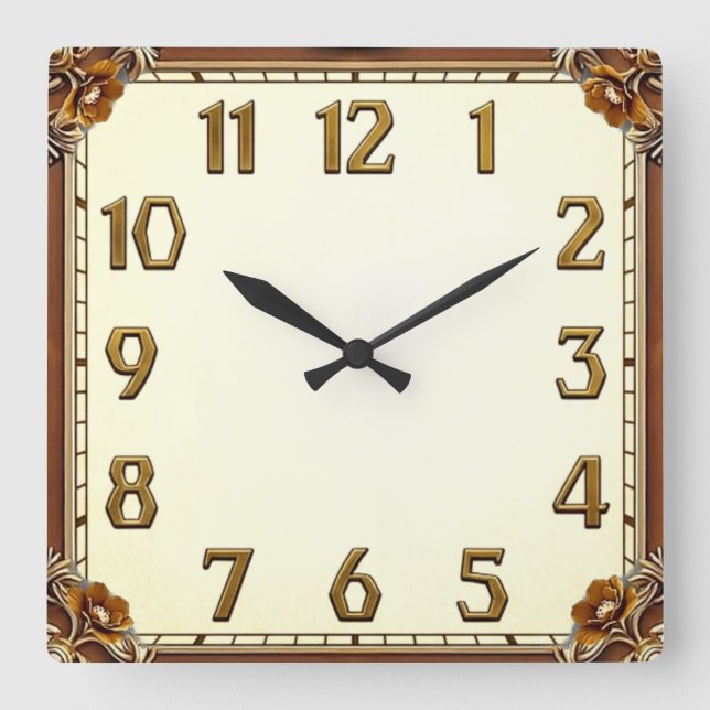 Horloge Carrée Art Déco (Recto)