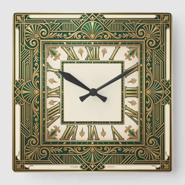 Horloge Carrée Art Déco (Recto)