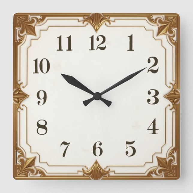 Horloge Carrée Art Déco (Recto)