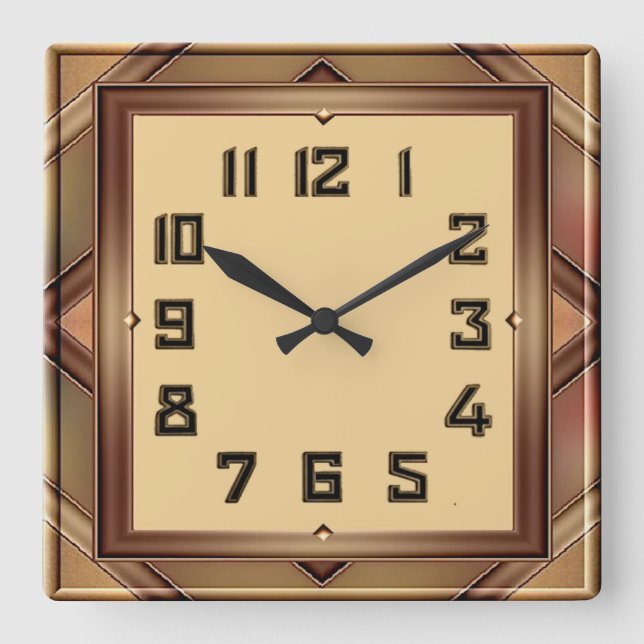 Horloge Carrée Art Déco (Recto)