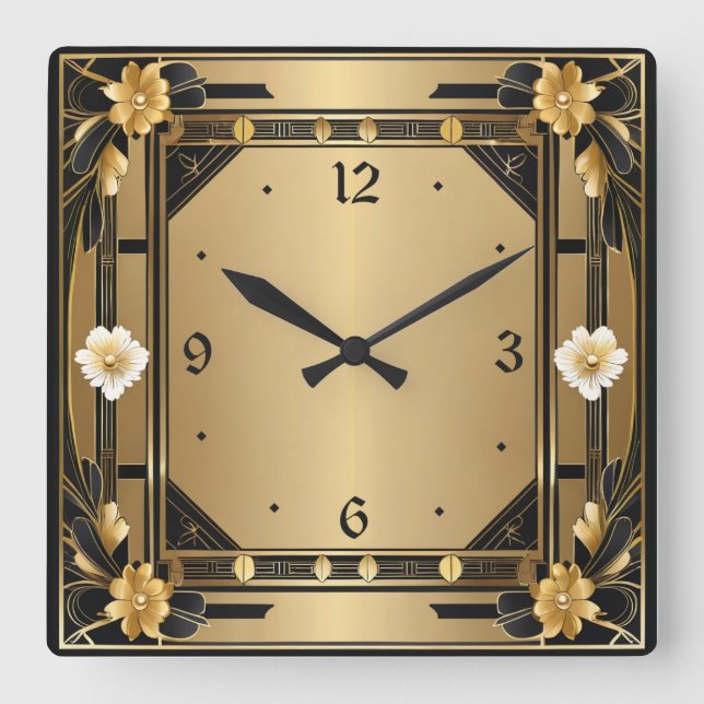 Horloge Carrée Art déco (Recto)