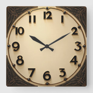 Horloge Carrée Art Déco
