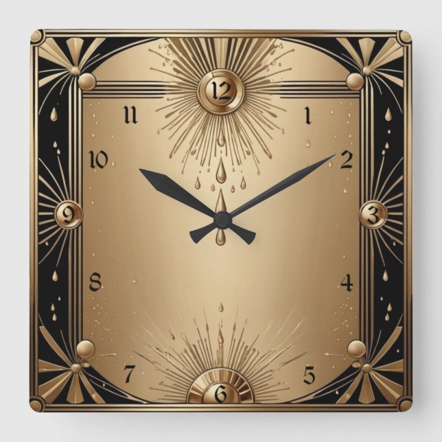 Horloge Carrée Art Déco (Recto)
