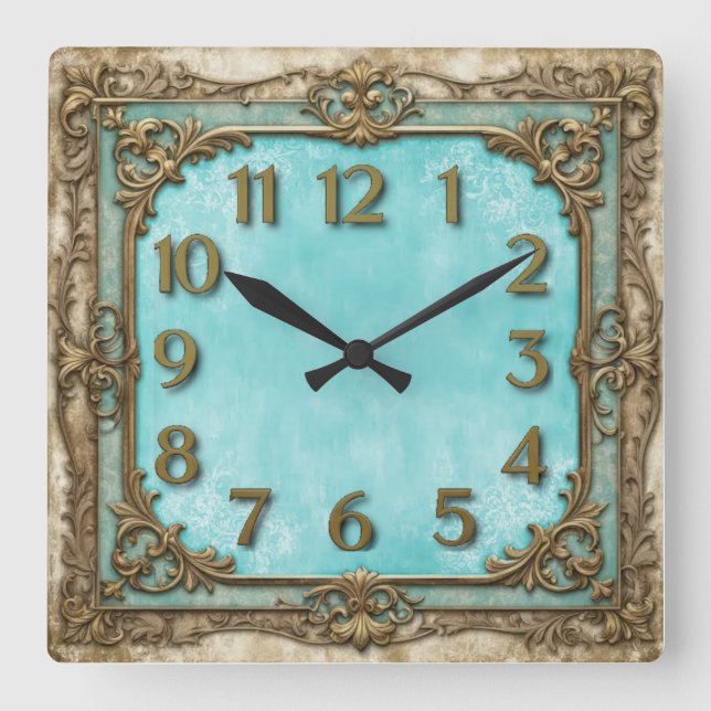 Horloge Carrée Art Déco (Recto)