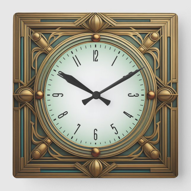 Horloge Carrée Art Déco (Recto)