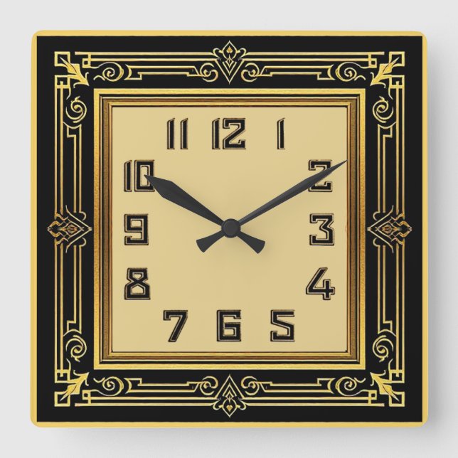 Horloge Carrée Art Déco (Recto)