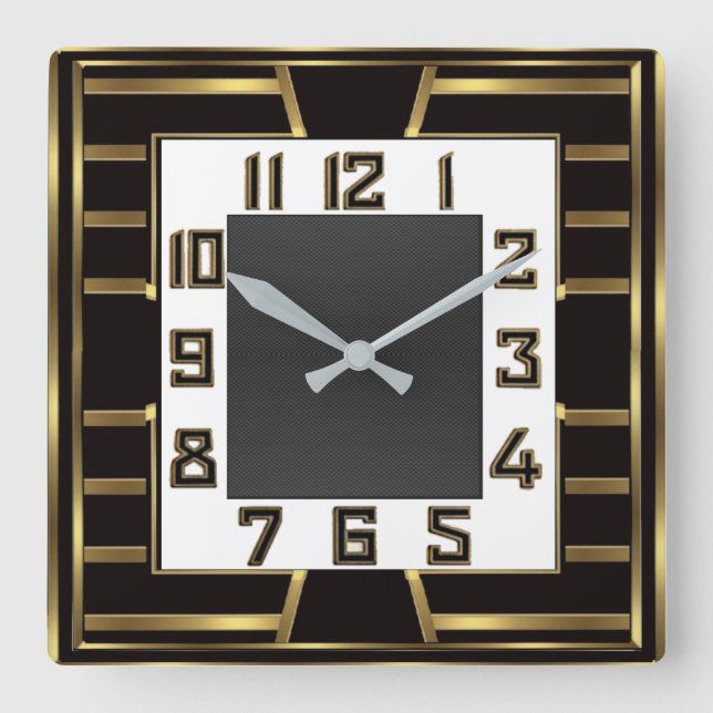 Horloge Carrée Art Déco (Recto)