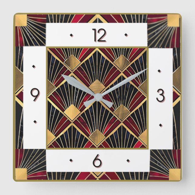 Horloge Carrée Art Déco (Recto)