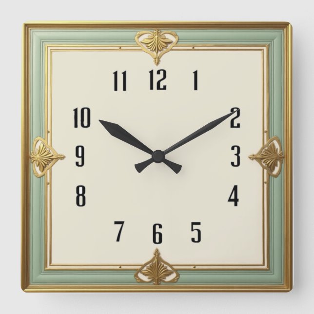 Horloge Carrée Art Déco (Recto)