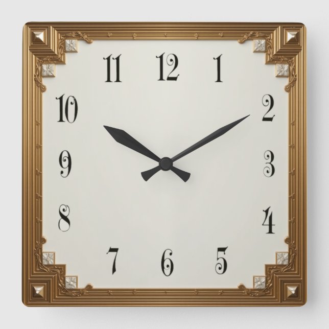 Horloge Carrée Art Déco (Recto)