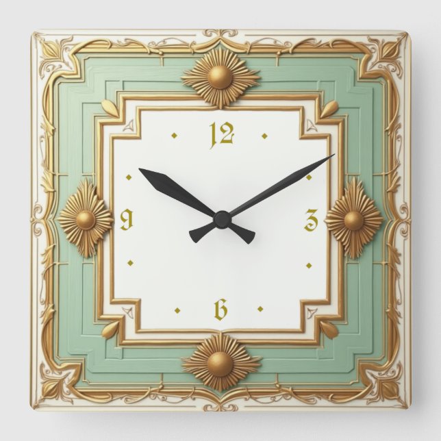 Horloge Carrée Art Déco (Recto)