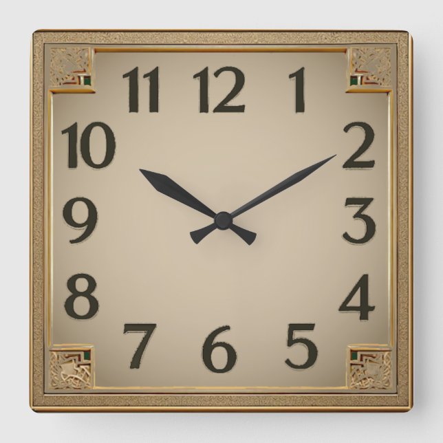 Horloge Carrée Art Déco (Recto)
