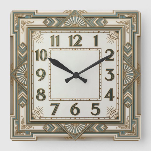 Horloge Carrée Art Déco (Recto)