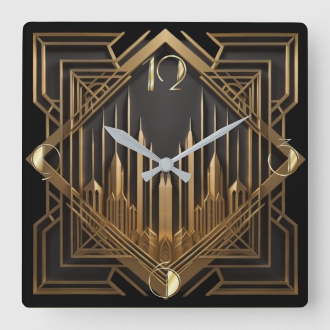 Horloge Carrée Art déco (Recto)