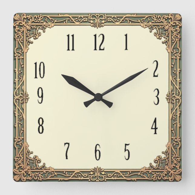 Horloge Carrée Art Déco  (Recto)