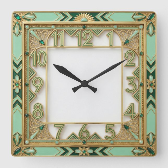 Horloge Carrée Art Déco (Recto)