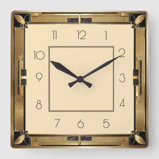 Horloge Carrée Art Déco (Recto)