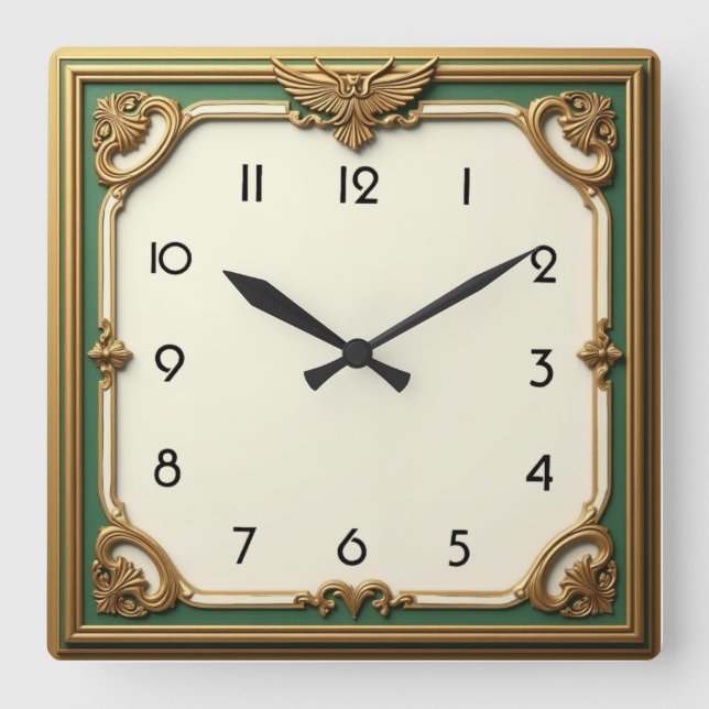 Horloge Carrée Art Déco (Recto)