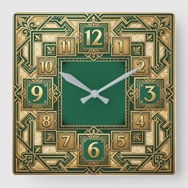 Horloge Carrée Art Déco (Recto)
