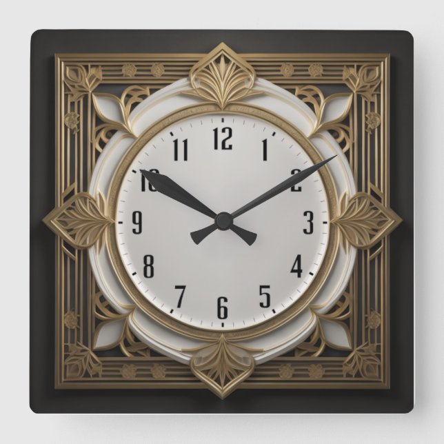 Horloge Carrée Art déco (Recto)