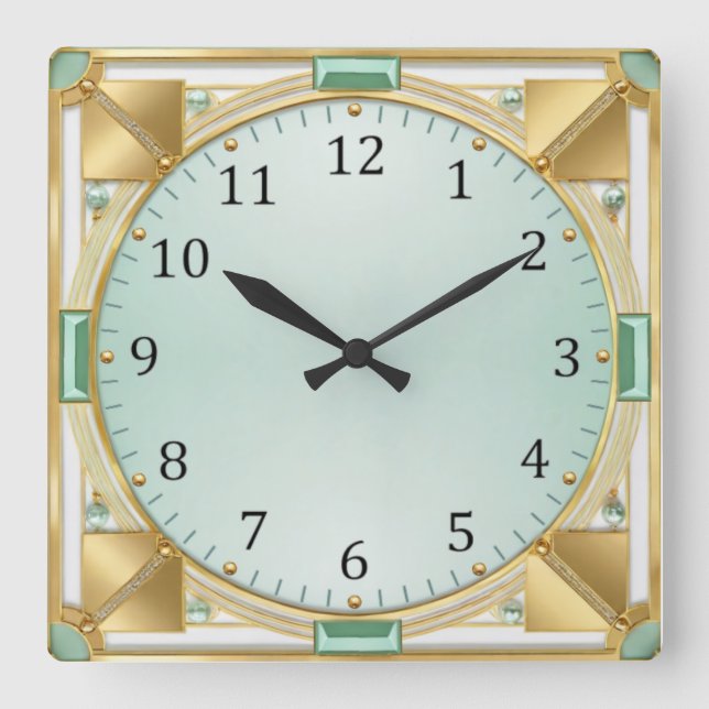 Horloge Carrée Art Déco (Recto)