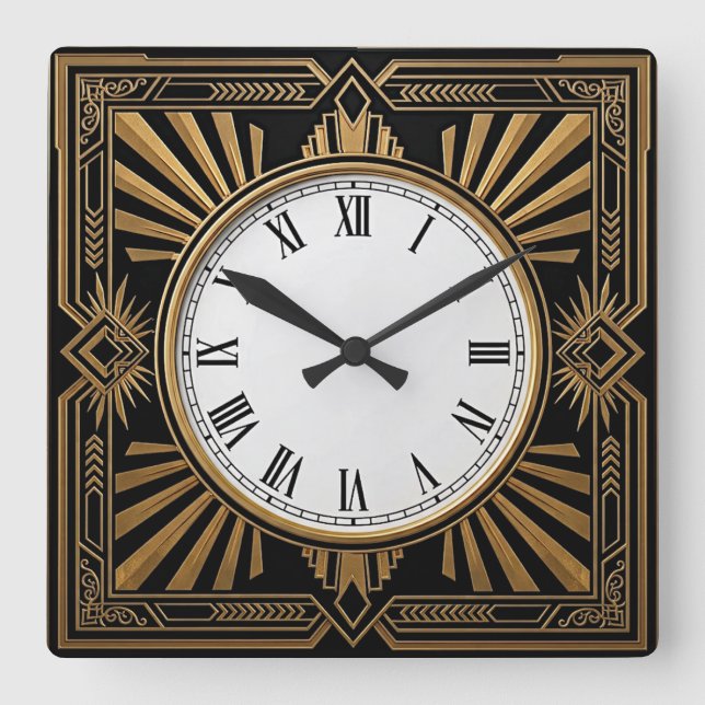 Horloge Carrée Art Déco (Recto)