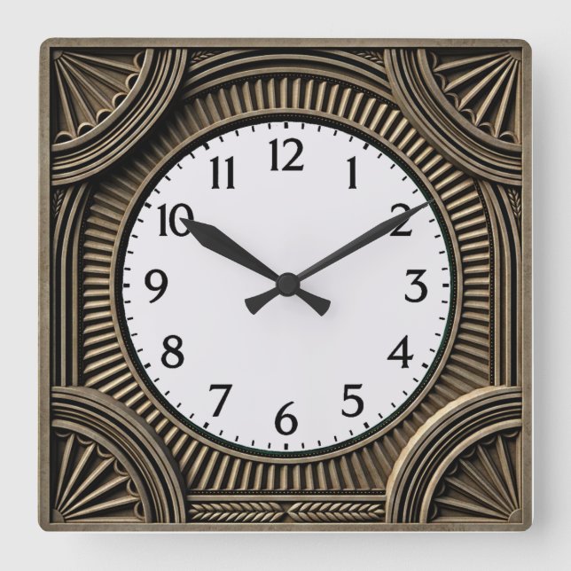 Horloge Carrée Art Déco (Recto)