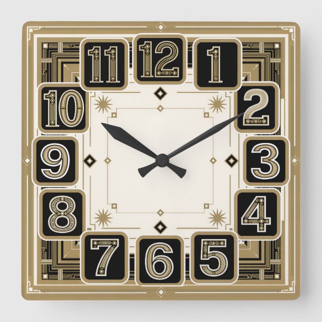 Horloge Carrée Art Déco (Recto)