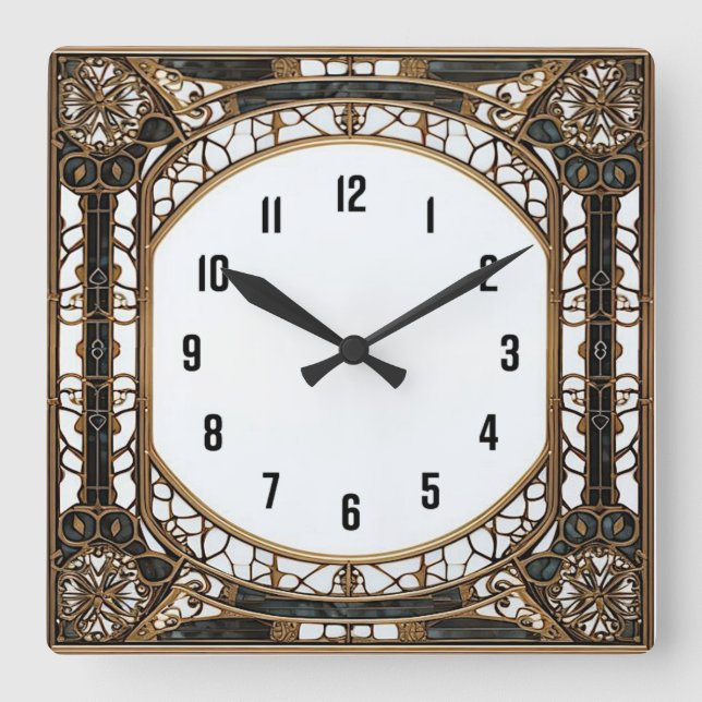 Horloge Carrée Art Déco (Recto)