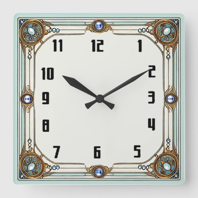 Horloge Carrée Art Déco (Recto)