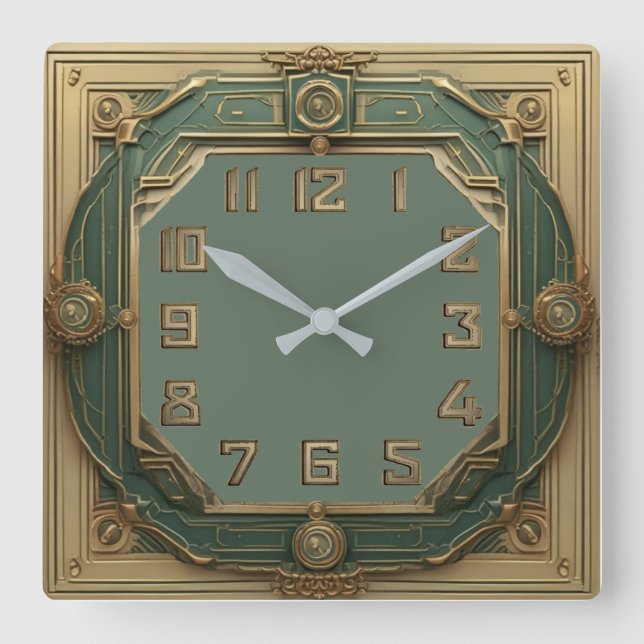 Horloge Carrée Art Déco (Recto)