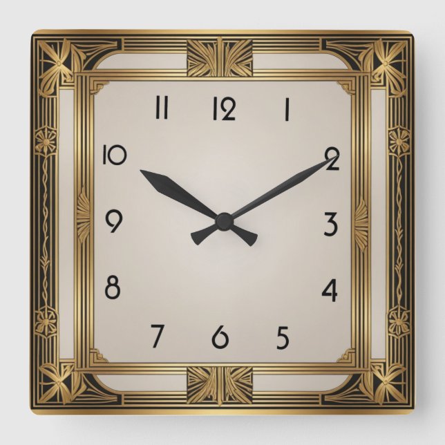 Horloge Carrée Art déco (Recto)