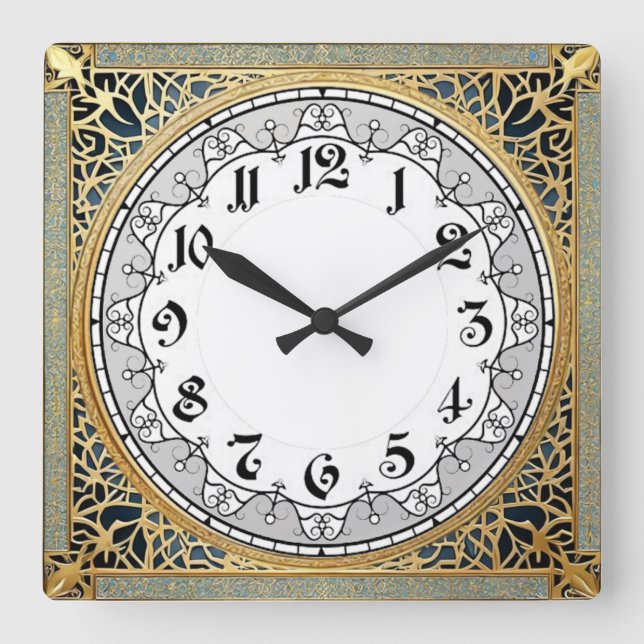 Horloge Carrée Art Déco (Recto)