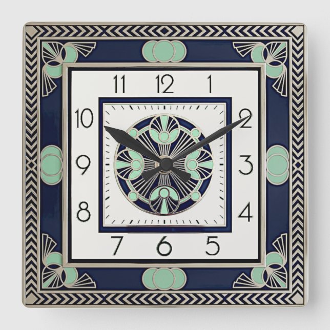 Horloge Carrée Art Déco (Recto)