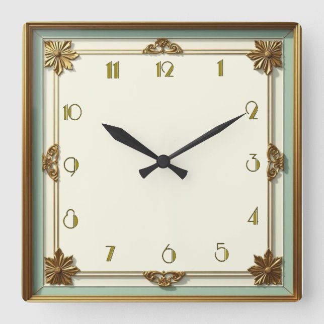 Horloge Carrée Art Déco (Recto)