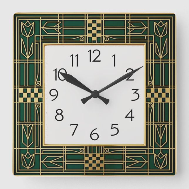 Horloge Carrée Art Déco (Recto)